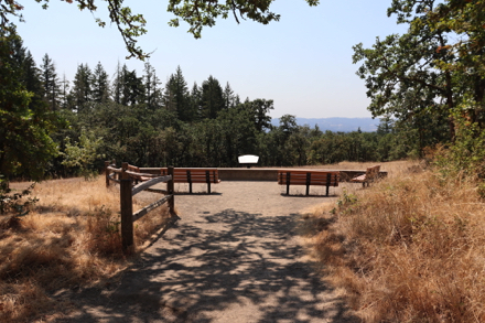 Benches with an overlook of the small prairie
